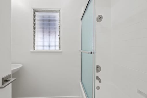 Bathroom with Shower & Full-Size Bathtub