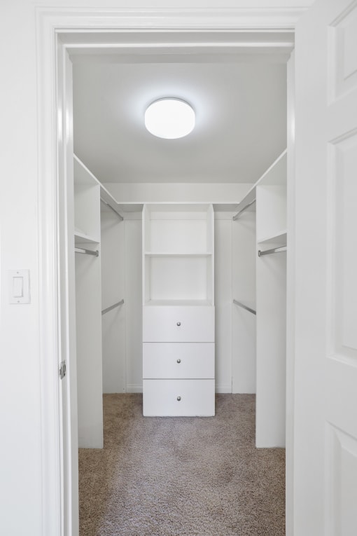 Walk-In Closet with Built-In Organizers