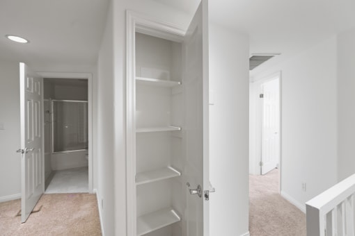 Second-Floor with Bathroom and Hall Closet with Shelves