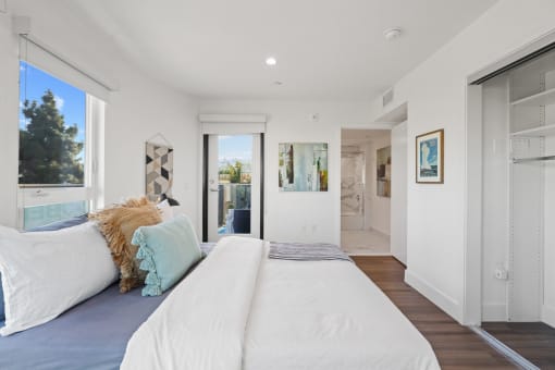 Large Bedroom with Closet and Patio Access