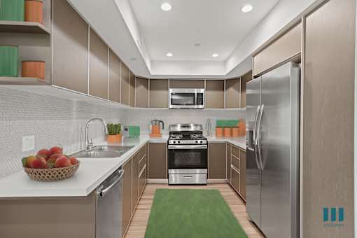 Full-Size Kitchen with Stainless-Steel Appliances and Ample Cabinet Storage