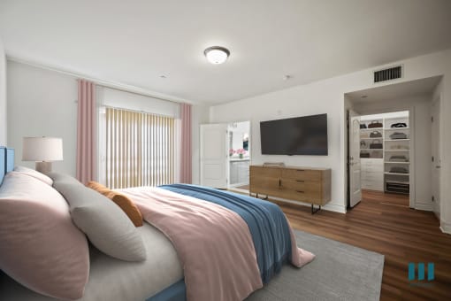 Bedroom with Walk-In closet, Bathroom, and Balcony