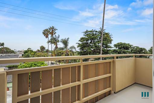 Balcony with Wooden Railing at Venice Wave by Wiseman, Venice, California