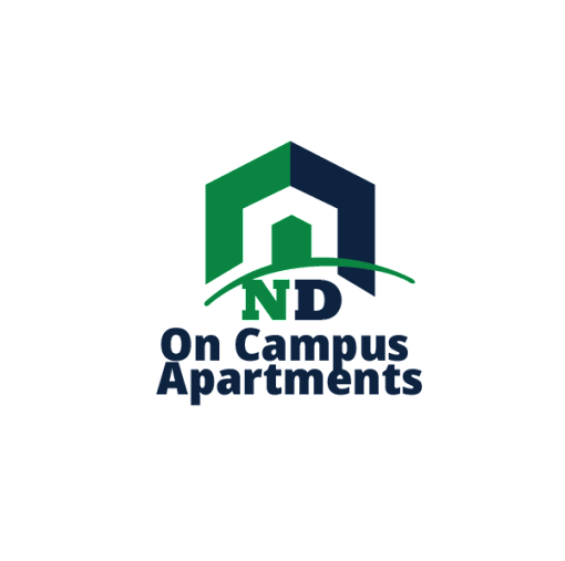 the on campus apartments logo on a green background