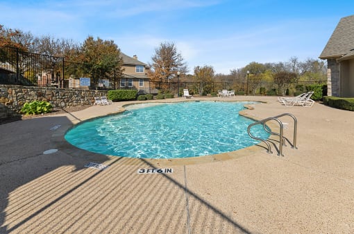 Swimming pool at Cypress View Villas Apartments in Weatherford, TX