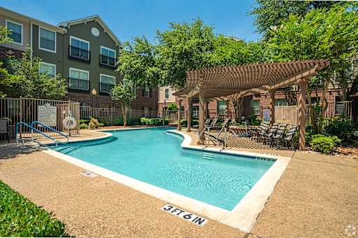 A swimming pool with the number 3 on the side.