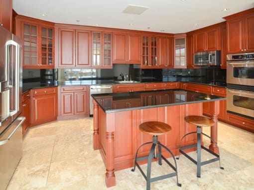 Gourmet Kitchen With Island at Riello Apartments Owner LLC, Edgewater, NJ, 07020