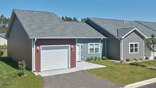 A house with roof and garage door.