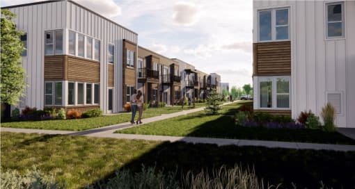Exterior Rendering VIEW at The Daniels at Northern Gateway Apartments, Saukville, WI 53080
