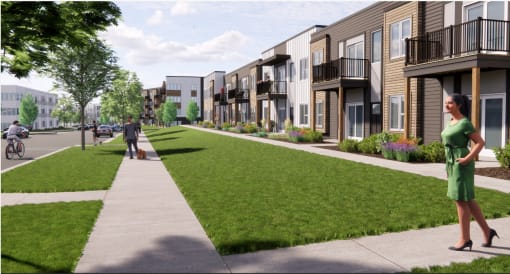 Exterior Rendering at The Daniels at Northern Gateway Apartments, Wisconsin