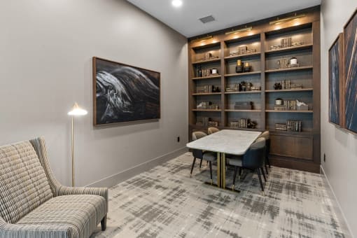 the residence on lamar apartment homes leasing office dining room