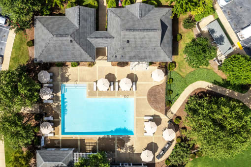 Aerial Pool View at Woodland Trail, LaGrange, 30241