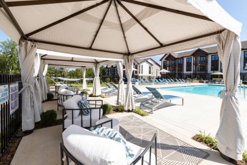 the pavilion overlooking the pool at the resort at governors crossing