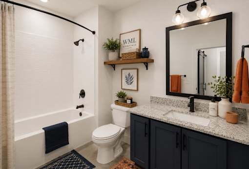 A bathroom with a white toilet, a white sink, and a white bathtub.