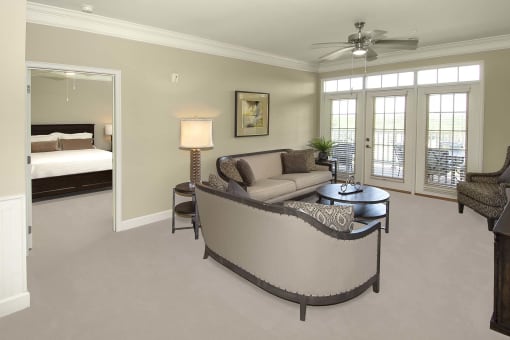 Living Room With Bedroom View at Greystone Pointe, Knoxville, TN