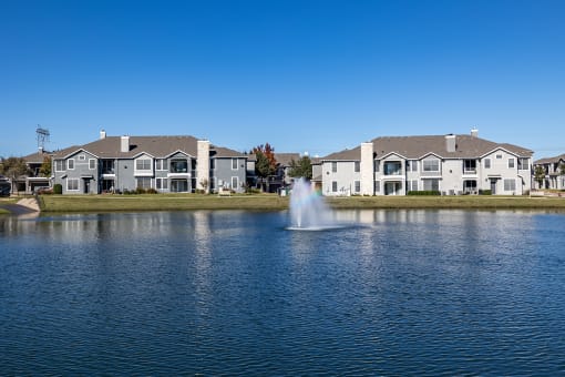 a fountain in a pond  at Orion Prosper, Prosper, TX, 75078