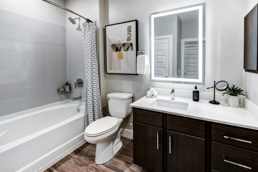 Bathroom at Icon Apartment Homes at Ferguson Farm, Bozeman, MT