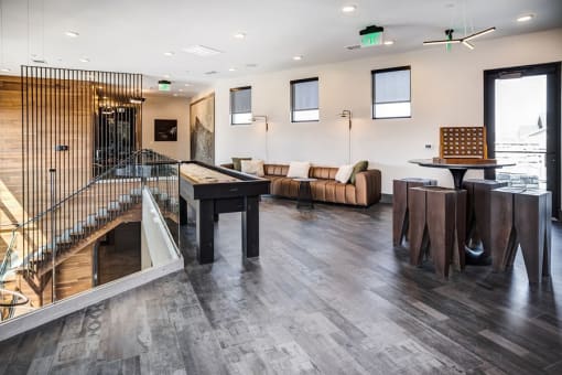 Kitchen, living and dining at Icon Apartment Homes at Ferguson Farm, Bozeman