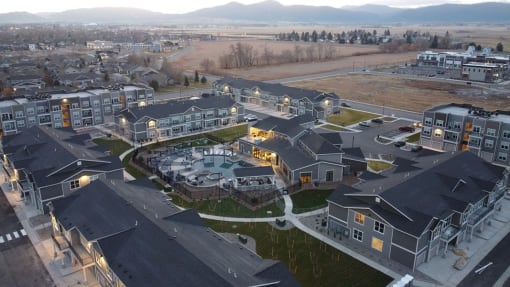 Aerial at Icon Apartment Homes at Ferguson Farm, Bozeman, 59718