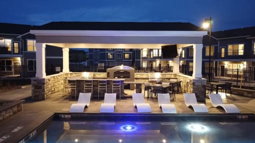 Night lights at Icon Apartment Homes at Ferguson Farm, Bozeman, MT, 59718