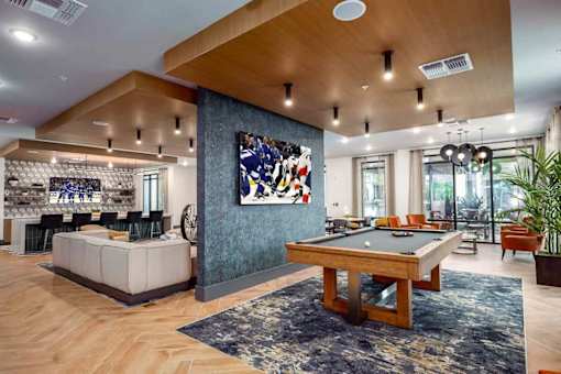 Cozy lounge space at The Citizen at Waterset, designed for social gatherings in Apollo Beach, FL.