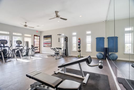 Fitness Center Strength and Conditioning Equipment at Residence at Midland, Midland, Texas