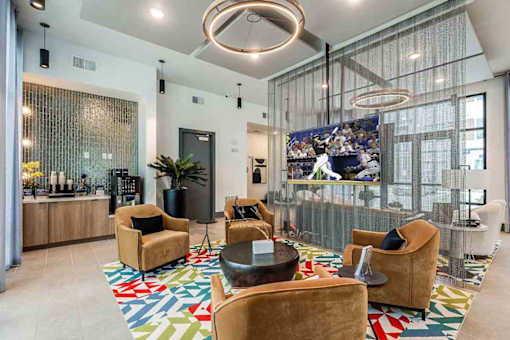 Modern resident clubhouse with coffee bar at The Citizen at Waterset in Apollo Beach, FL