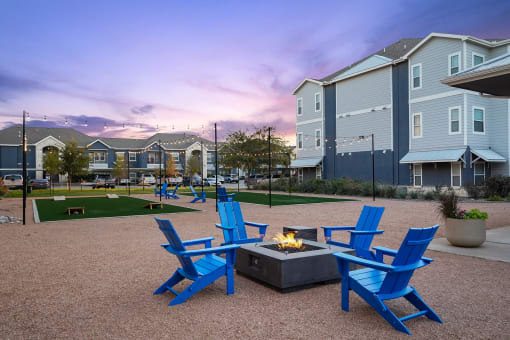 Courtyard Firepit Seating at Residence at Midland, Midland, Texas
