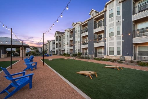 Twilight Courtyard View at Residence at Midland, Midland, TX