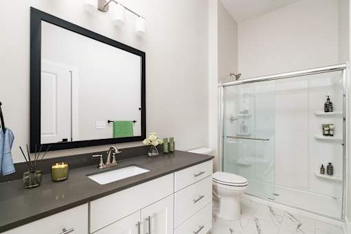 A bathroom with a white toilet and a sink with a mirror above it.