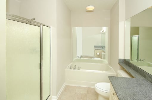 bathroom with garden tub