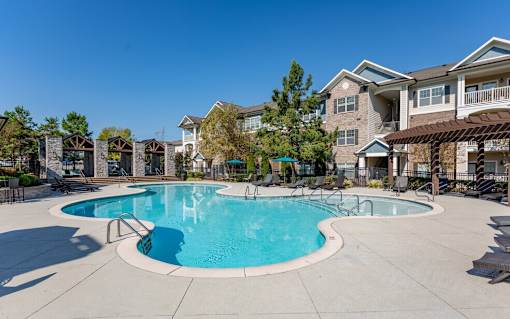 the swimming pool at our apartments