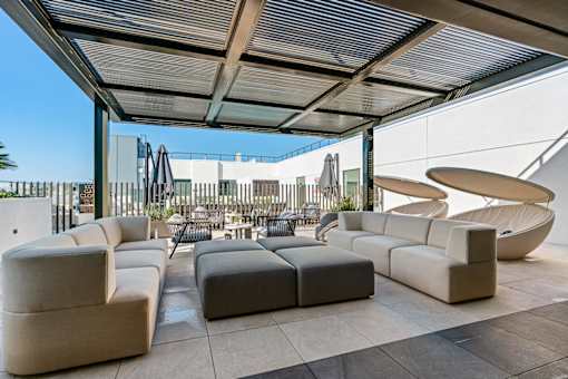 Rooftop lounge seating