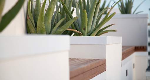 Rooftop deck with lounge areas and spectacular views