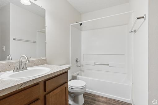 Bathroom of an available home for rent in Blacklick, Ohio.