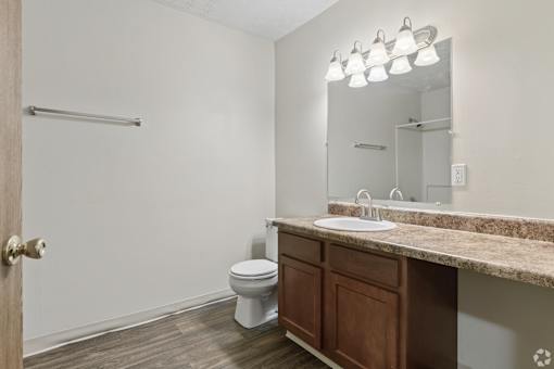Bathroom of an available home for rent in Blacklick, Ohio.