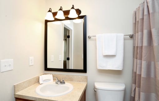 sink and mirror at Bayberry Cove, Bellbrook, Ohio