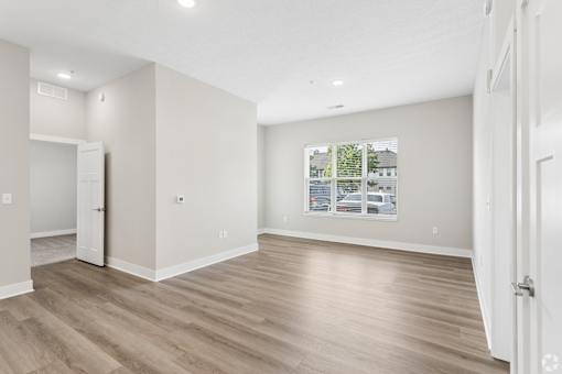 Spacious living area of an apartment home.