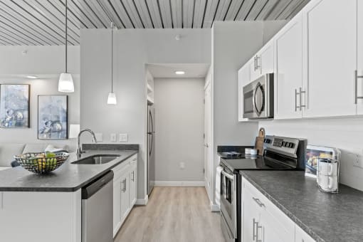 Stainless Steel Sink With Faucet In Kitchen at Scott's View, Richmond, VA, 23230