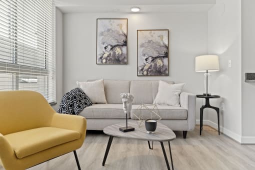 Wood Floor Living Room at Scott's View, Richmond, VA 23230