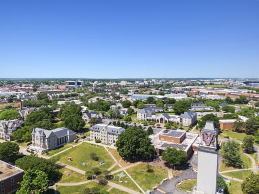 Drone View Of Buildings And Community at Scott's View, Richmond, VA 23230