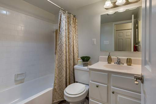 Large Soaking Tub In Bathroom at The Apartments at The Sycamores, Reston, Virginia
