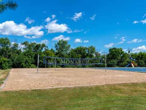 sand volleyball court at apartment