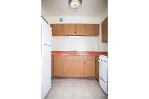 The Roosevelt Apartments – Kitchen - Dining – Appliances Included – Gas Range - Storage - 24 Hour Emergency Maintenance – Water/Trach Pickup Included - Storage - Ask for a Tour – Pet Friendly - Interc