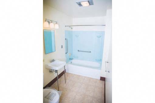 The Roosevelt Apartments – Bathroom – Master Bathroom - On-Site Laundry - 24 Hour Emergency Maintenance – Ask for a Tour - Extra Storage – Wheelchair Access – Hand Rails