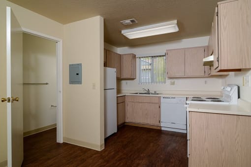 Apartment kitchen at Cameron Park Village Apartments, Cameron Park, California