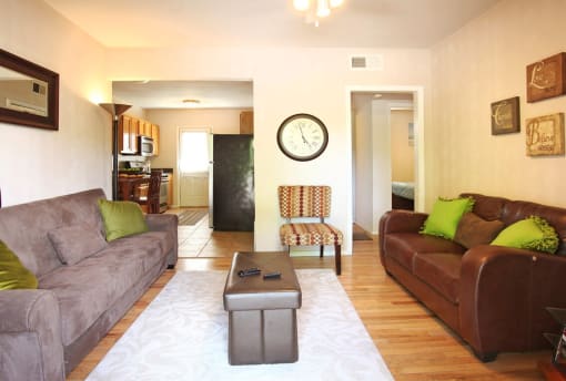 Furnished living room at Waters Mark Apartment Homes, Gulfport, MS