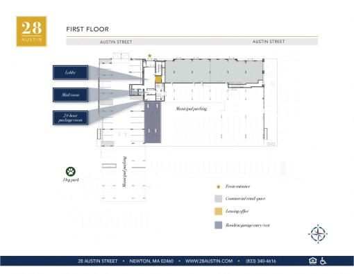 Map of Ground Level at 28 Austin St, Newton