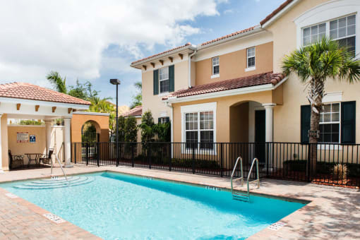 the pool and back of clubhouse at Crystal Lake
