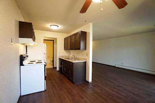 Charlton Place kitchen and living room, West St. Paul, Minnesota